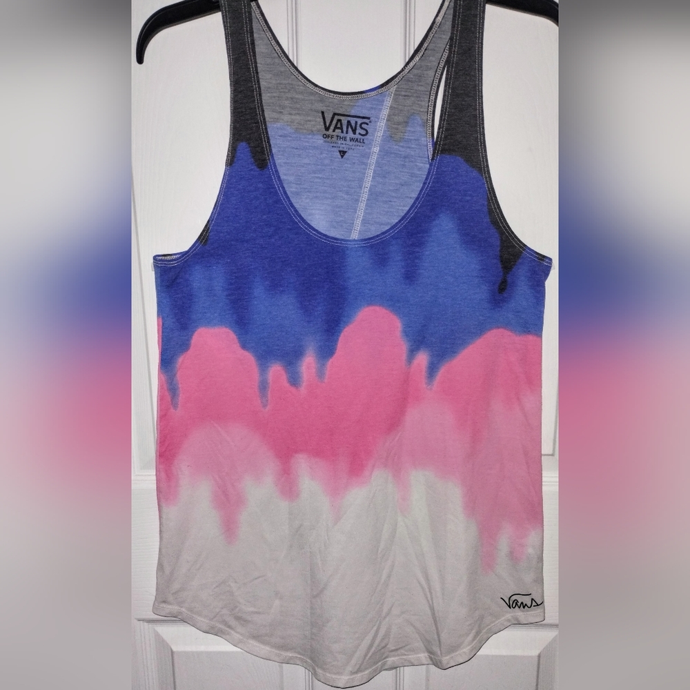 Vans Off The Wall Multi Colored Tanks. Women's Size L EUC
